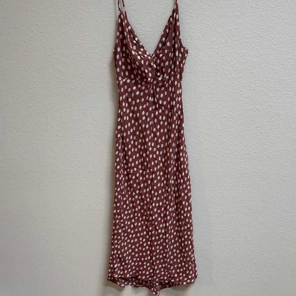 Brown Poke-a-dot Dress